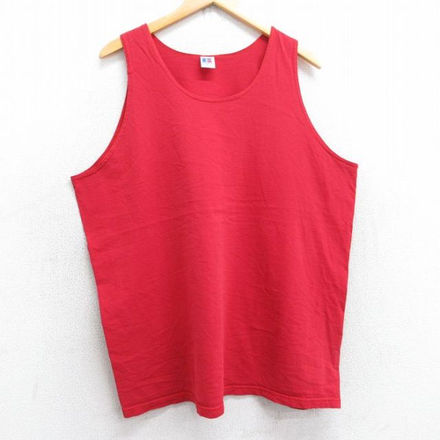 ラッセル 80s タンクトップ 無地 レッド XL | 古着