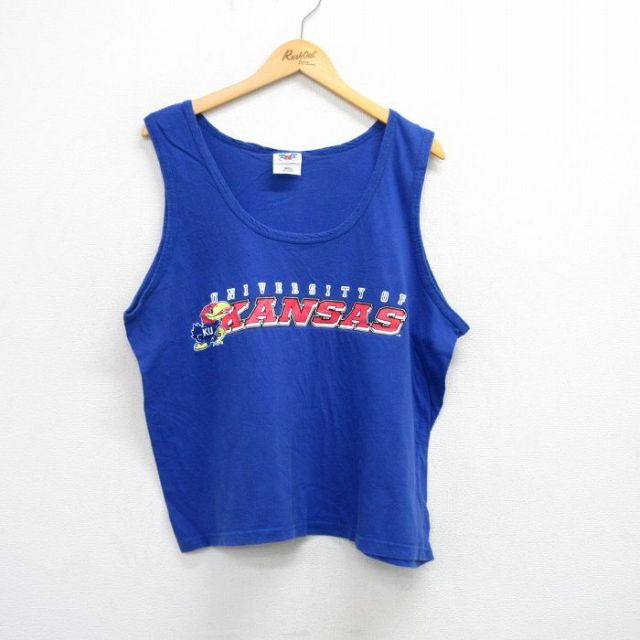 00s タンクトップ KANSAS ブルー XL | 古着