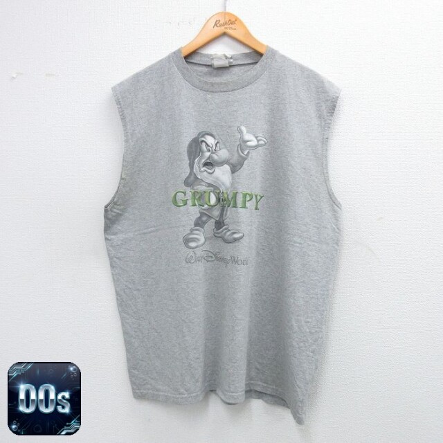 【50%OFF】ディズニー 00s ノースリーブTシャツ しらゆきひめ グレー XL | 古着