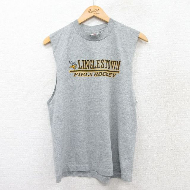 フルーツオブザルーム 90s ノースリーブTシャツ リングルズタウンフィールドホッケー グレー M | 古着