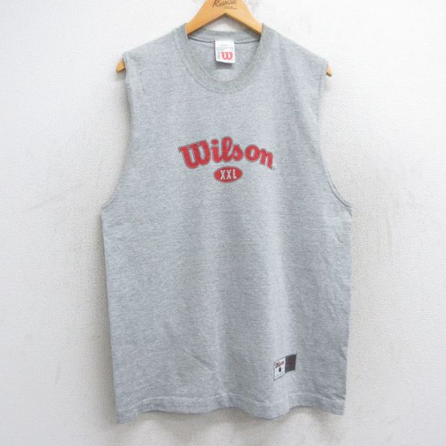 ウィルソン 90s ノースリーブTシャツ ビッグロゴ グレー L | 古着