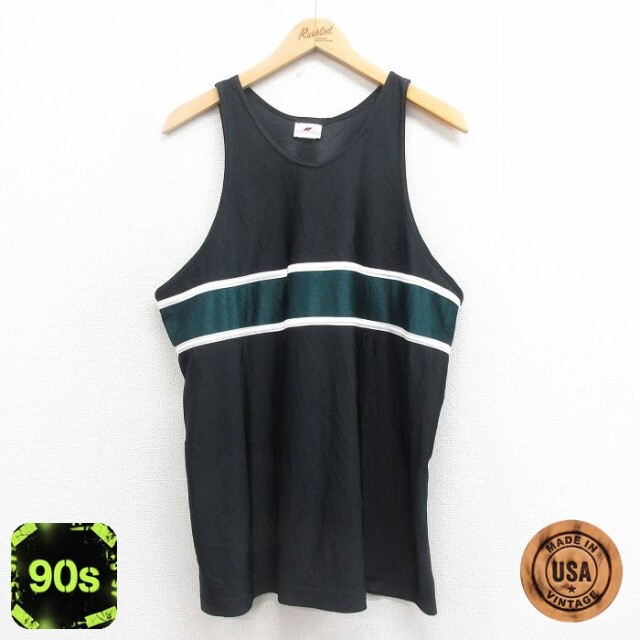 【50%OFF】90s タンクトップ ユニフォーム ブラック XL | 古着