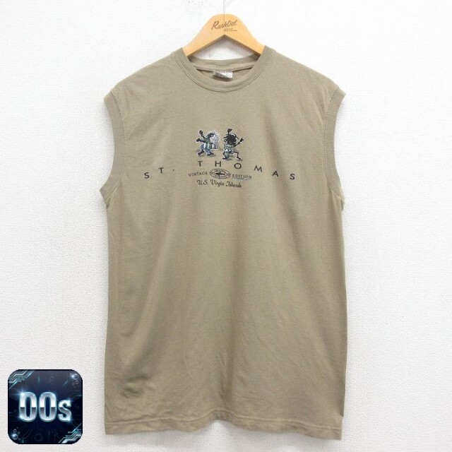 【50%OFF】ノースリーブTシャツ セントトーマス カーキ L | 古着