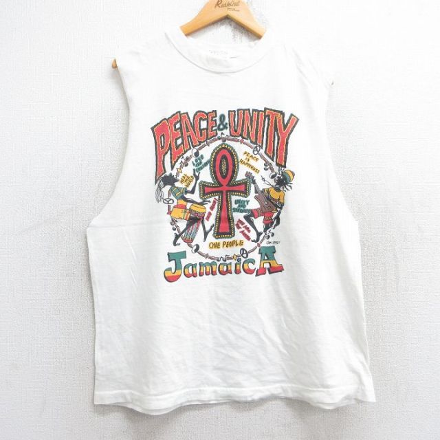 ノースリーブTシャツ ジャマイカ ホワイト XL | 古着