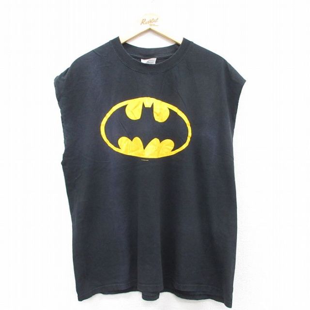 ノースリーブTシャツ BATMANプリント ブラック XL | 古着