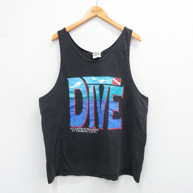 ヘインズ 00s タンクトップ DIVE ブラック XL | 古着