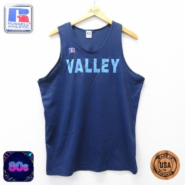 【20%OFF】ラッセル 80s タンクトップ VALLY ネイビー メンズXL相当 | 古着