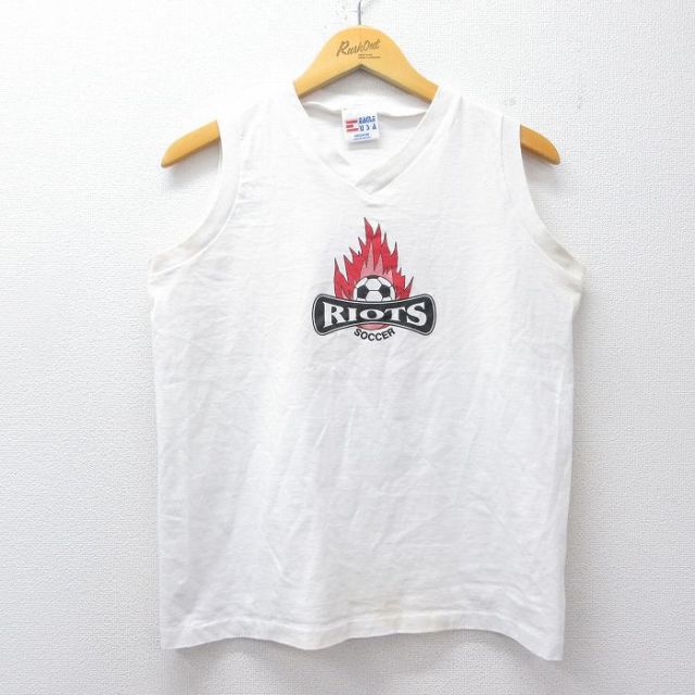 90s ノースリーブTシャツ RIOT ホワイト メンズM相当 | 古着