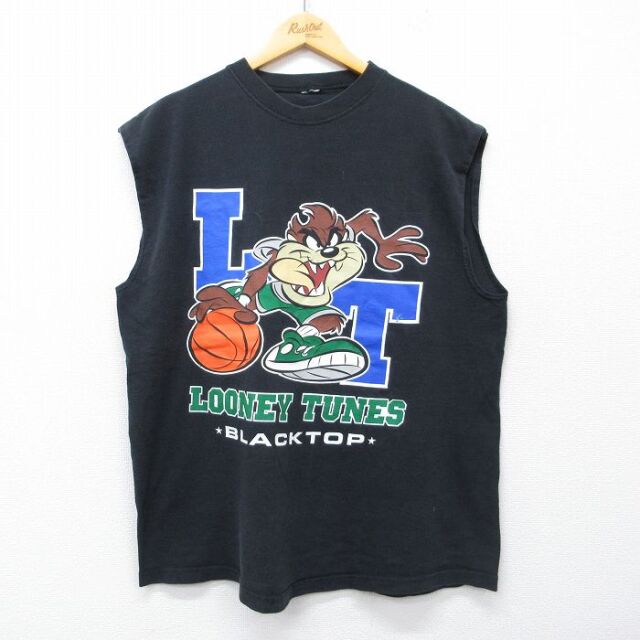 ノースリーブTシャツ ルーニーテューンズ ブラック メンズXL相当 | 古着