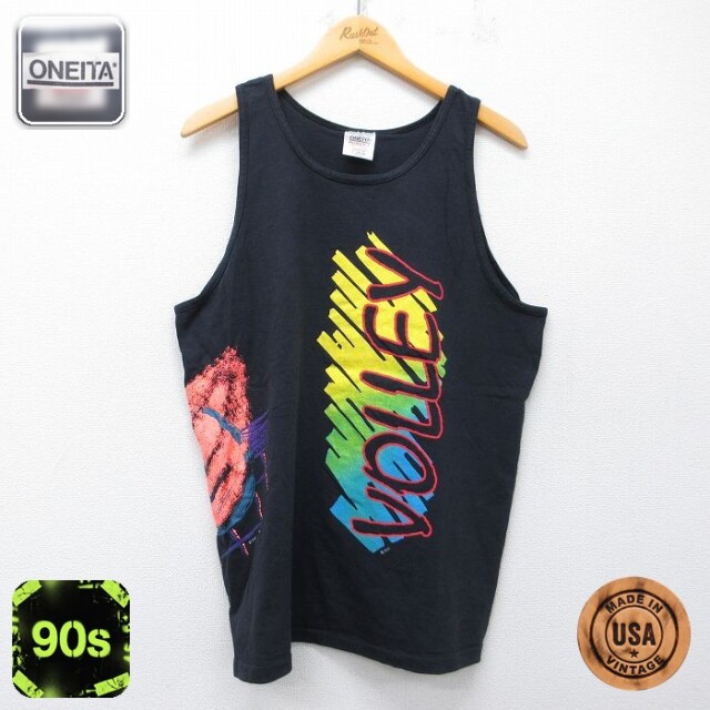 【20%OFF】オニータ 90s タンクトップ バレーボール ブラック メンズL相当 | 古着