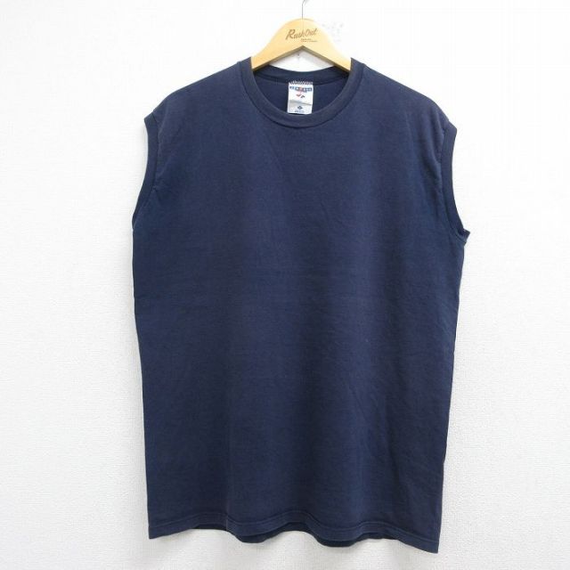 90s ノースリーブTシャツ 無地 ネイビー メンズXL相当 | 古着