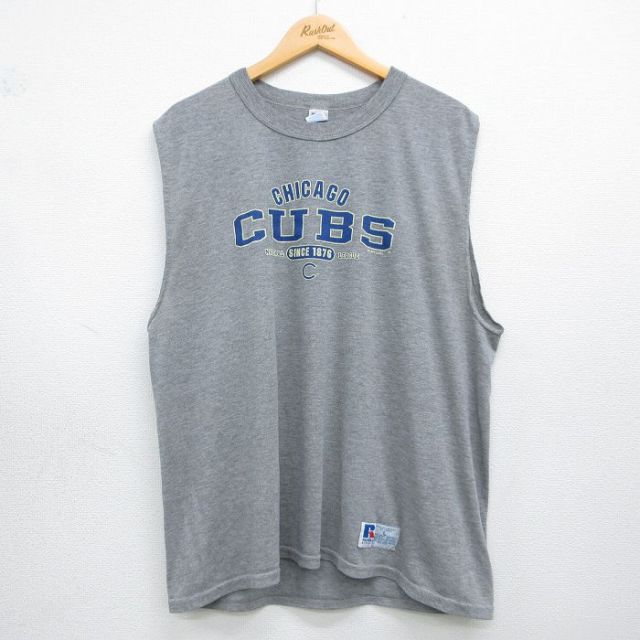 ラッセル 00s ノースリーブTシャツ シカゴカブス グレー メンズXL相当 | 古着