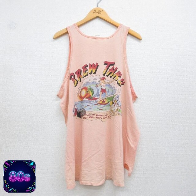 【20%OFF】80s タンクトップ BREW THRU ピンク メンズXL相当 | 古着