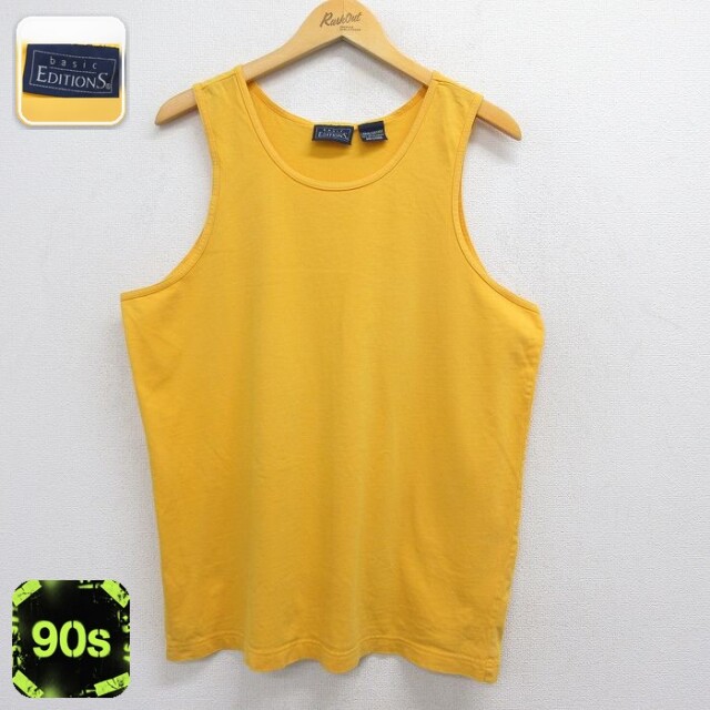 【20%OFF】90s タンクトップ イエロー メンズXL相当 | 古着