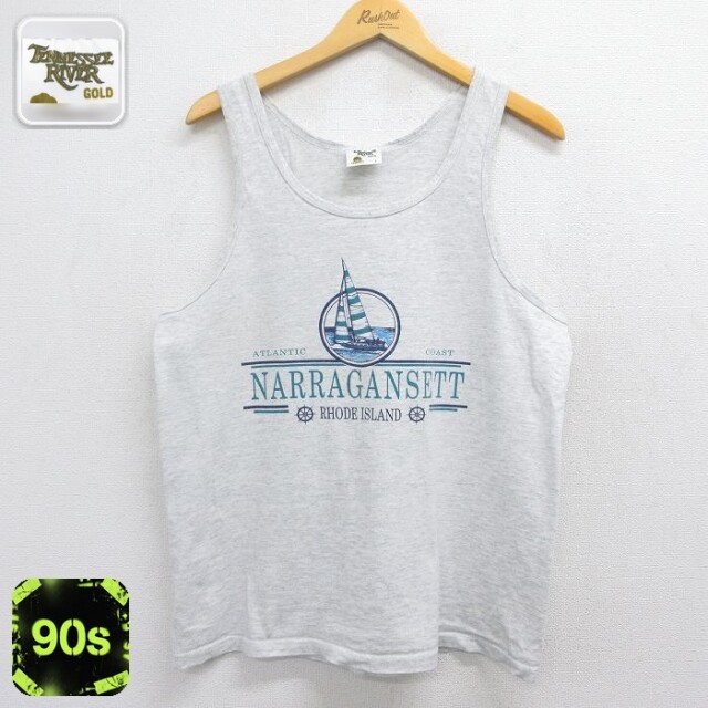 【20%OFF】90s タンクトップ NARRAGANSETT グレー メンズL相当 | 古着