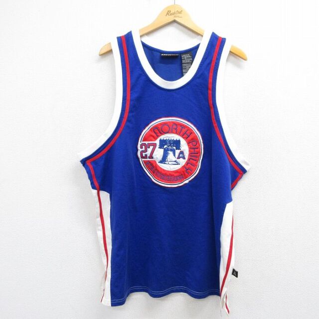 スターター 00s タンクトップ NBA フィラデルフィア76ers刺繍 ブルー メンズXL相当 | 古着