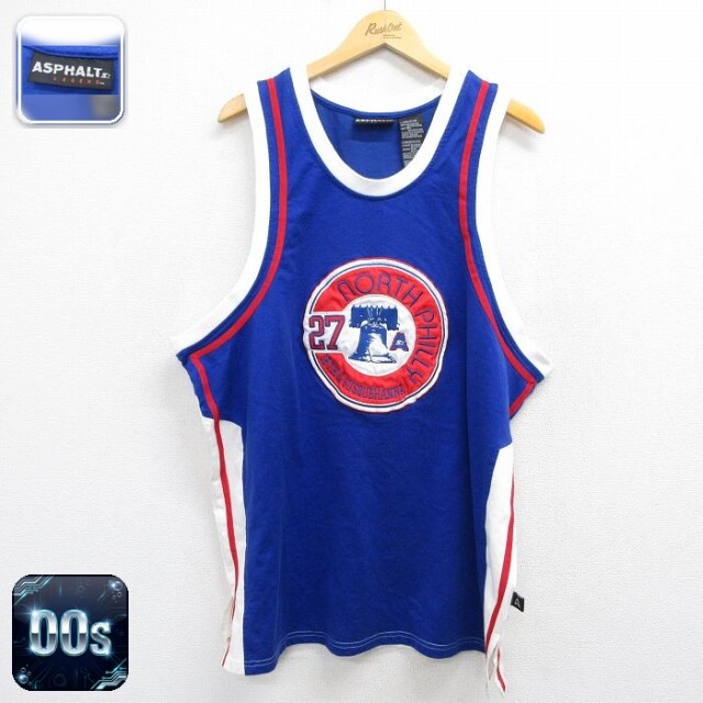 【20%OFF】スターター 00s タンクトップ NBA フィラデルフィア76ers刺繍 ブルー メンズXL相当 | 古着