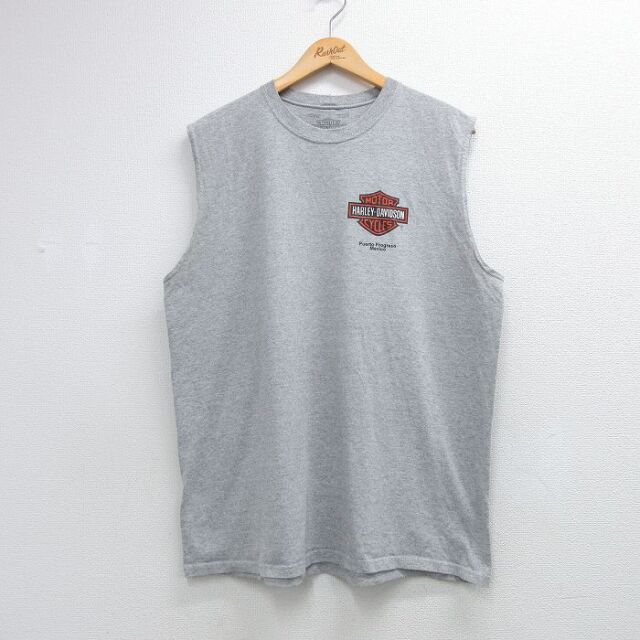 古着通販 XL☆古着 ハーレーダビッドソン ノースリーブ Tシャツ メンズ