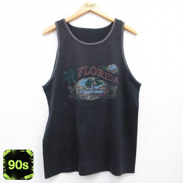 【20%OFF】90s タンクトップ フロリダ ブラック メンズL相当 | 古着