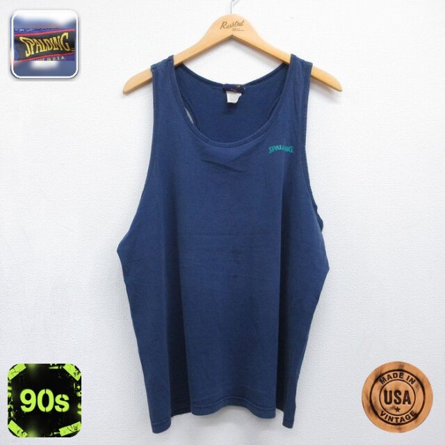 【20%OFF】スポルディング 90s タンクトップ ネイビー メンズL相当 | 古着
