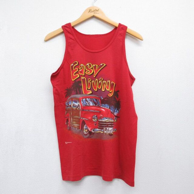 90s タンクトップ Easy Living レッド メンズM相当 | 古着