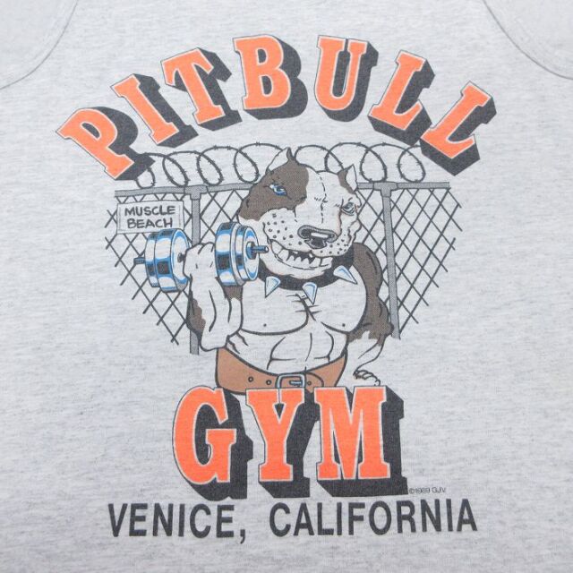 古着通販 L☆古着 ビンテージ タンクトップ メンズ 80年代 80s PITBULL