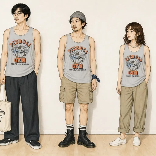 古着通販 L☆古着 ビンテージ タンクトップ メンズ 80年代 80s PITBULL