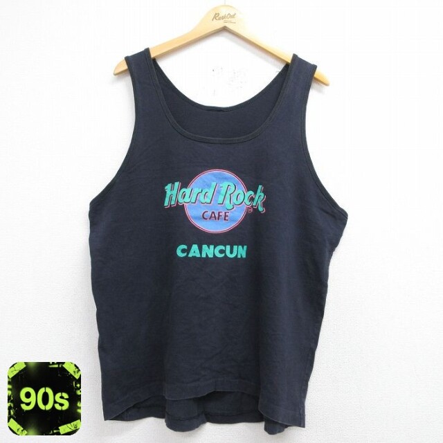 【20%OFF】ハードロックカフェ 90s タンクトップ カンクン ブラック メンズXL相当 | 古着