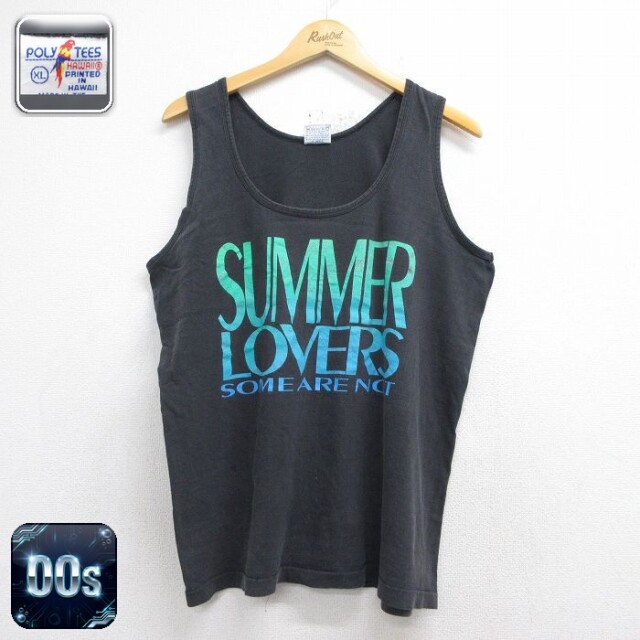 【20%OFF】00s タンクトップ SUMMER LOVERS ブラック メンズL相当 | 古着