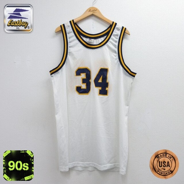 【20%OFF】90s タンクトップ ユニフォーム ホワイト メンズL相当 | 古着