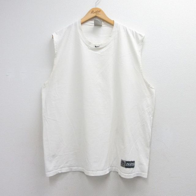 ナイキ 90s ノースリーブTシャツ ワンポイントロゴ ホワイト メンズXL相当 | 古着
