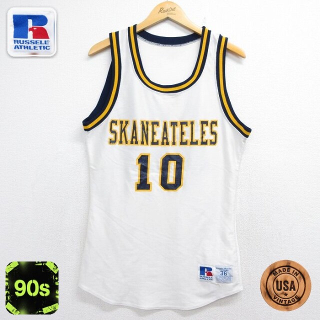 【20%OFF】ラッセル 90s タンクトップ SKANEATELES ホワイト メンズM相当 | 古着