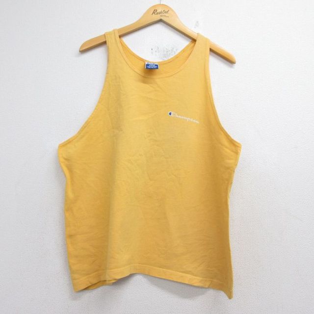 チャンピオン 90s タンクトップ ワンポイントロゴ イエロー メンズXL相当 | 古着