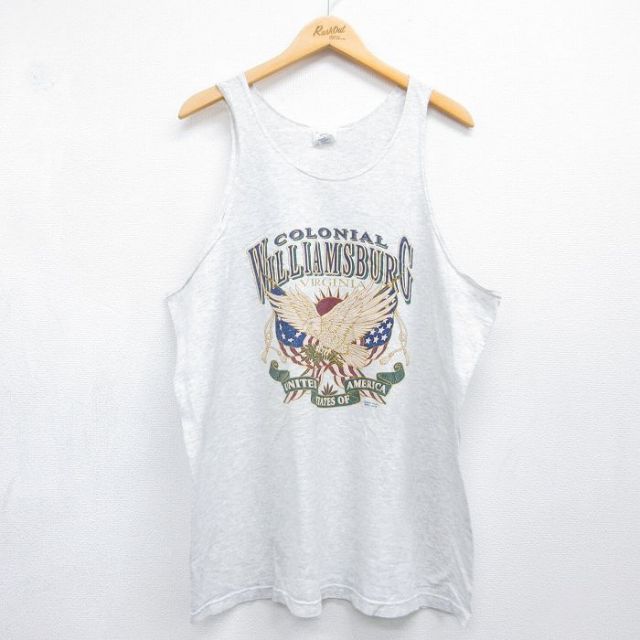 90s タンクトップ WILLIAMSBURG 霜降りグレー メンズXL相当 | 古着