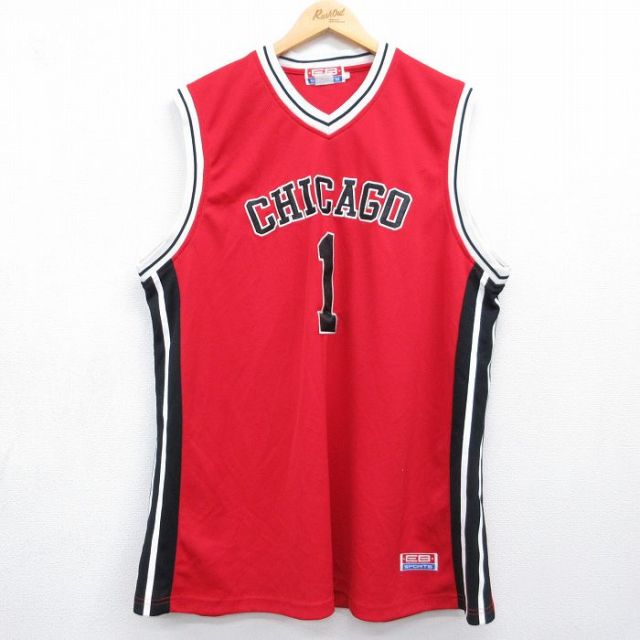 ノースリーブTシャツ NBAシカゴブルズ1 レッド メンズXL相当 | 古着