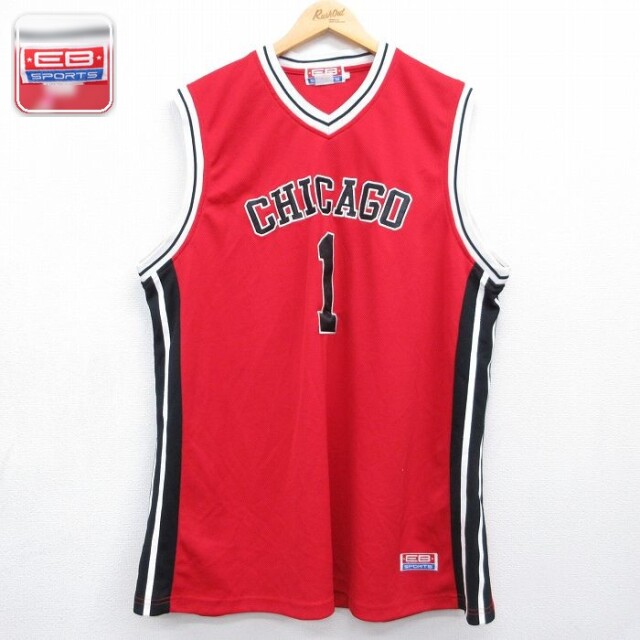 【20%OFF】ノースリーブTシャツ NBAシカゴブルズ1 レッド メンズXL相当 | 古着