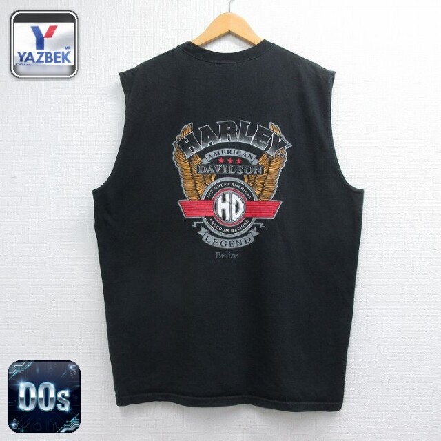 ハーレーダビッドソン 00s ノースリーブTシャツ ビッグロゴ ブラック メンズXL相当 | 古着
