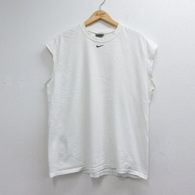 ナイキ 00s ノースリーブTシャツ センタースウォッシュ ホワイト メンズXL相当 | 古着