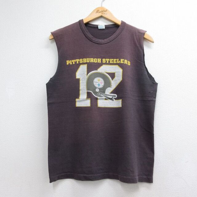 チャンピオン 70s ノースリーブTシャツ NFLピッツバーグスティーラーズ ネイビー メンズM相当 | 古着