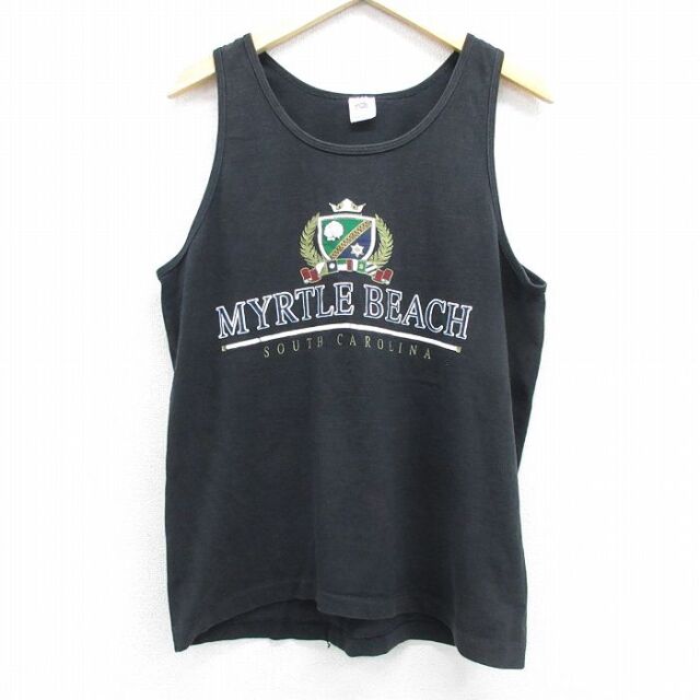 フルーツオブザルーム 90s タンクトップ MYRTLE BEACH ブラック メンズL相当 | 古着