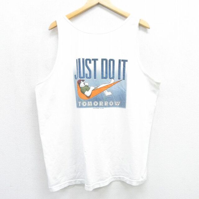 ビッグドッグス 00s タンクトップ JUST DO IT ホワイト メンズXL相当 | 古着