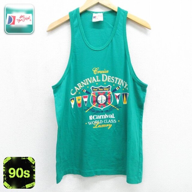 90s タンクトップ CARNIVAL グリーン メンズM相当 | 古着