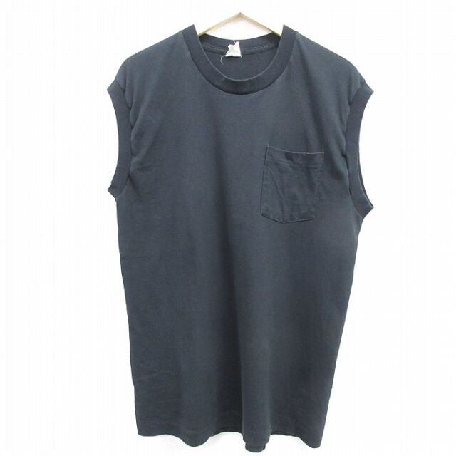 フルーツオブザルーム 90s ノースリーブTシャツ 胸ポケット付き ブラック メンズL相当 | 古着