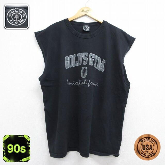 ノースリーブTシャツ ゴールドジム ブラック メンズXL相当 | 古着