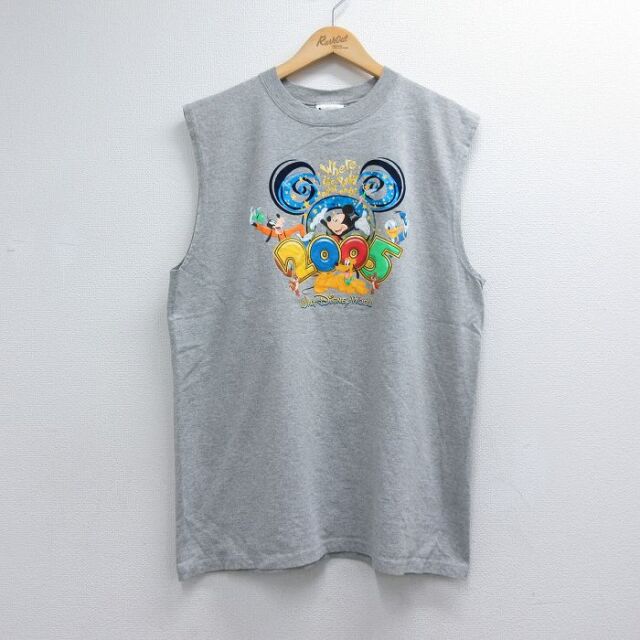 00s ノースリーブTシャツ ディズニー グレー メンズL相当 | 古着