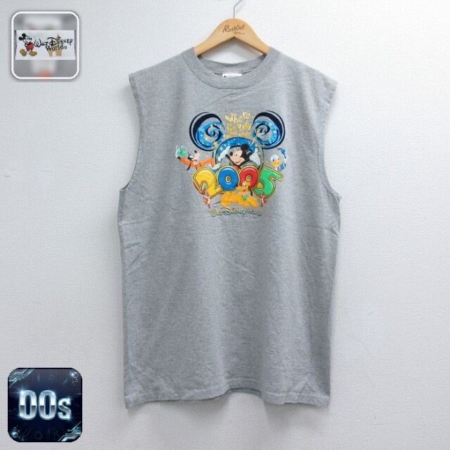 00s ノースリーブTシャツ ディズニー グレー メンズL相当 | 古着
