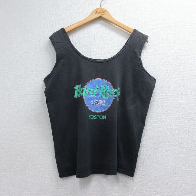 ハードロックカフェ 90s タンクトップ ボストン ブラック メンズL相当 | 古着
