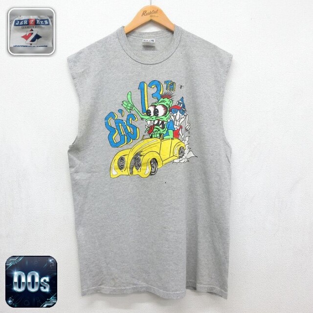 00s ノースリーブTシャツ 車 グレー メンズL相当 | 古着