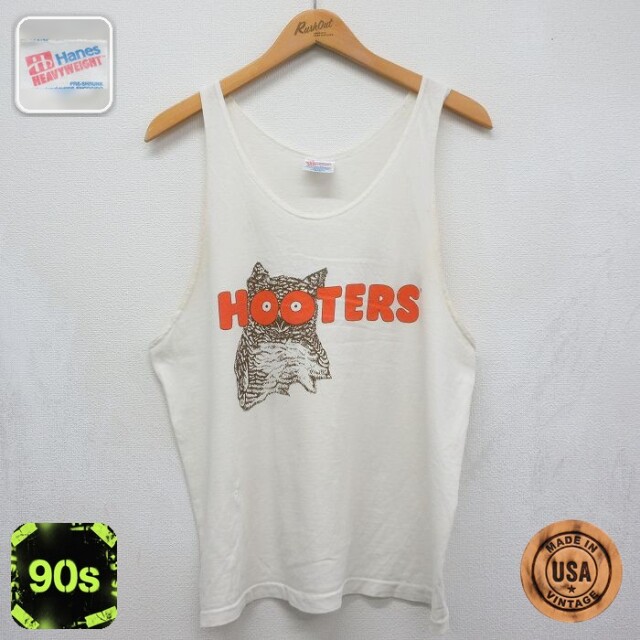 ヘインズ 90s タンクトップ フーターズ ホワイト メンズL相当 | 古着