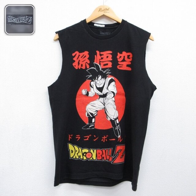 ノースリーブTシャツ ドラゴンボール孫悟空 ブラック メンズL相当 | 古着